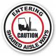 DuraStripe rond veiligheidsteken / CAUTION ENTERING SHARED AISLE WAYS 